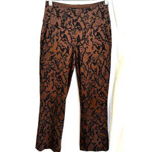 CABI "Cool it Crop" Pants Animal Print Brown & Black, Size XS